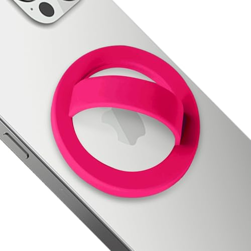 Magnetic Phone Grip,Magnetic Silicone Ring Grip Phone Holder (Rose Pink)
