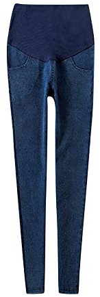 Schwangerschaftskleidung für Damen, Herbst-Taillenhose, Knöcheljeans, Übergröße, hohe Taille, Umstandsjeans, blau, L