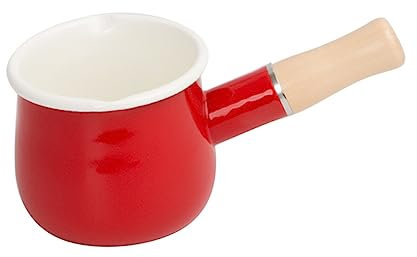 MOTHNUR Pot à lait émaillé poêle antiadhésive casserole anti-adhésive ustensile cuisine présentoir de gobelet en papier facette pot de nourriture pour bébé casserole en émail Bois rouge