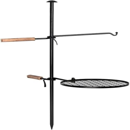 Barbecue pivotant, portable, pivotant, robuste, pour feu de camp, cuisine en plein air, camping et pique-nique en plein air