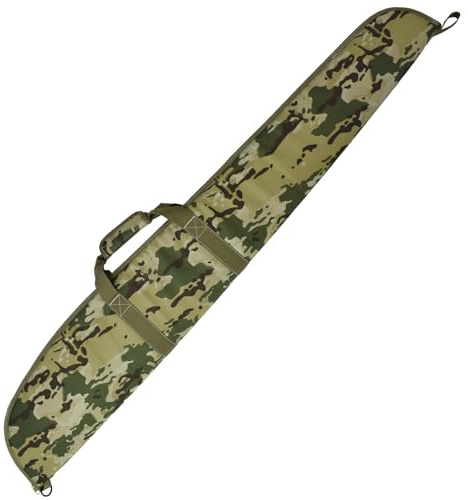 AUMTISC Long Single Weapon Suitcase for Shotgun or Rifle Outdoor Hunting Shooting Firearms Transport Suitcase with Foam Padding (Camo, 52inch-132cm)