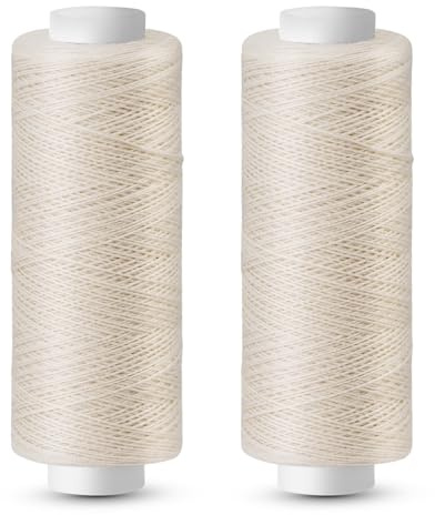 Easusy Sewing Thread, 2 PCS 200 Yards Off-White Sewing Machine Thread | Cream Sewing Thread for Sewing Machine, Hand Stitching, Embroidery, Cream Cotton Thread, Thread Sewing