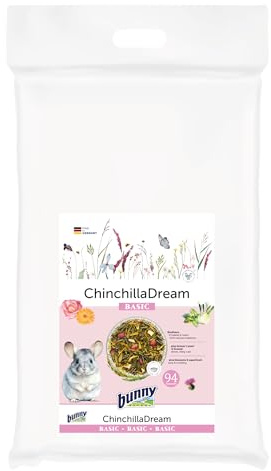 Bunny Nature Chinchilla Food Pellets ChinchillaDream Basic, 63 Herbs & Flowers, High Fiber, Grain Free, Digestive Health, Dental Support, All Ages - 7 lbs