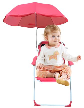 Moreeulsi Sedia da spiaggia per bambini con baldacchino, sedia pieghevole da giardino, leggera, a prova di sabbia, antivento, sedia portatile per cortile, campeggio, piscina, viaggi, spiaggia, picnic