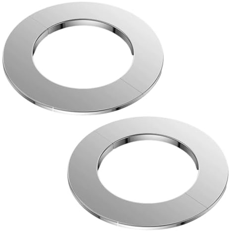 Juego de 2 rosetas de acero inoxidable de 120 mm, cubierta de tubo, manguitos de acero inoxidable, tamaño 120 x 175 x 5 mm, resistentes al calor para chimenea (120 mm, 1 unidad)