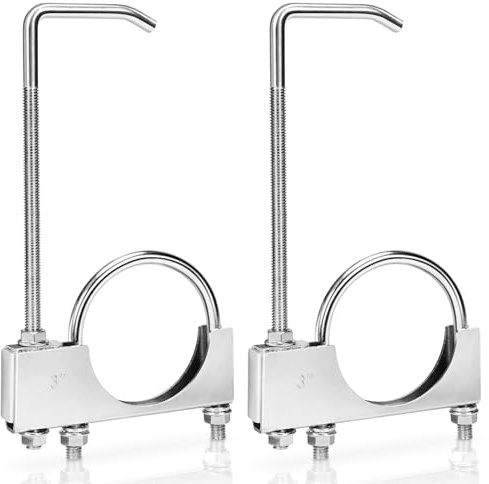 2-pack universell avgasrörsklämma med hängare, 3-tums avgassystem-hängare lämplig för 6,35–7,62 cm avgasrör, justerbart avgasrör upphängningsverktyg för de flesta personbilar och lastbilar