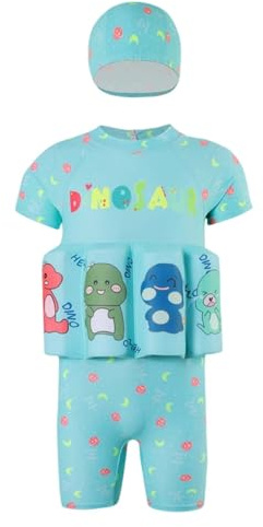 Costume da bagno per ragazzi 2026 Costumi da bagno Galleggiante Per Bambini, Tute Per Bambini Angolo Piatto, Con Pantaloncini Estivi Costume da bagno Moda, Verde menta, 4-5 Anni