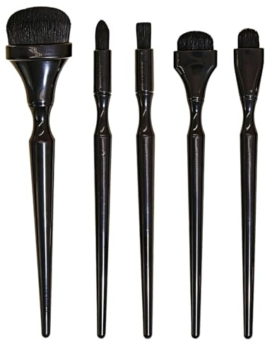 TIHNY Lot de 5 Pinceaux de Mélange à Pointe Fine pour Fusain, Pastel, Encre et Croquis, Poils Souples pour Détails et Loisirs Créatifs, Polyvalent pour Maquillage et Art