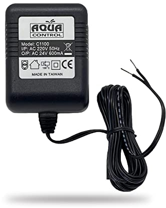 Aqua Control Trasformatore per Programmatori di Irrigazione da Giardino, da 220 V a 24 V, con Cavo di 1,8 m, Compatibile con Qualsiasi Programmatore ad Alimentazione Elettrica