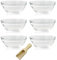 Viva Haushaltswaren Lot de 6 Bols en Verre diamètre 7.5cm avec Pelle en Bois 7.5cm