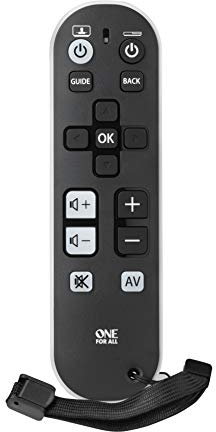 One For All TV Zapper Universalfernbedienung — Steuerung von bis zu 3 TV-Set-Top-Boxen und Audiogeräten — schlichtes Design — kompatibel mit allen TV-Marken. URC 6810, Schwarz