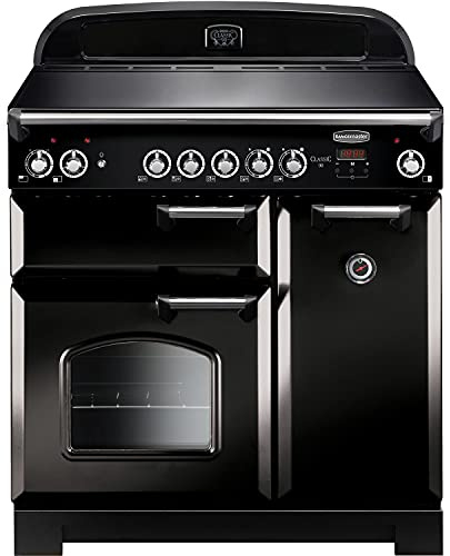 Rangemaster Classic 90cm Electric Range Cooker - Black & Chrome