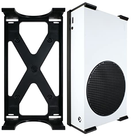 Q-View Xbox Series S Wall Mount Bracket - Secure Under Desk Mounting - Signature X Design - Screws and Fixings Included - Made In UK - Plastic - Black