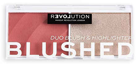 MakeUp Revolution Relove - Blushed Duo Blush & Highlighter - Matt, Schimmernd - Beige, Rosé, Sandgrau - Palette
