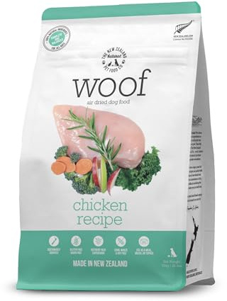 The New Zealand Natural Pet Food Co. WOOF Air Dried Dog Bites - Chicken Recipe Dog Food High Protein Toppers for Dry Dog Food, Healthy Dog Food,26.5oz