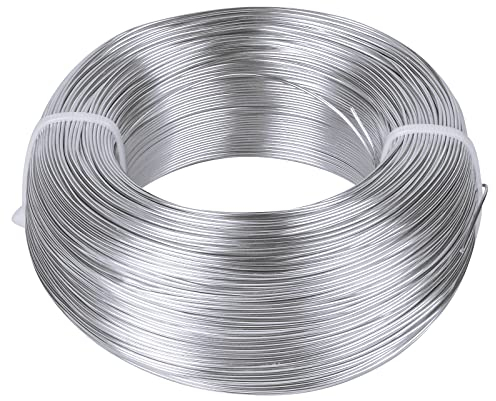 Silber Aluminium Draht, Schmuck Dekodraht, Basteldraht Schmuckdraht, Flexibler Handwerk Metalldraht, Modellierdraht für Schmuckherstellung, DIY Kunstherstellung, Drahtskulpturen (0.8mm)