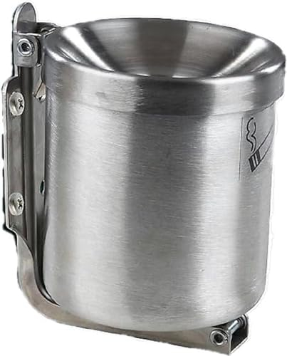 Edelstahl Kipp Windaschenbecher zur Montage für innen und außen. Sicherheitsaschenbecher 90x100mm 0,6 l Wand- und Standaschenbecher