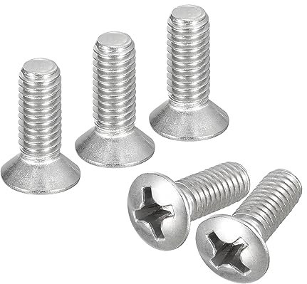 QUARKZMAN Tornillos Máquina Phillips Cabeza Oval M6x16mm, 25uds Acero Inoxidable 304 con Cabeza Ligeramente Avellanada