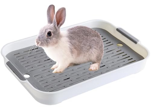 Cassetta Per Lettiera Per Conigli, Lettiera Per Porcellini D'India Con Griglia, Lettiera Per Piccoli Animali Per Gabbia, Toiletta Per Piccoli Animali Cassetta Lettiera Per Porcellini D'India (bianco)