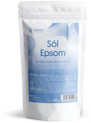 Sel pour le bain – Sulfate de magnésium – 1000 g – Poudre – Sel naturel – Source de magnésium concentrée – Emballage anti-fuite avec fermeture éclair – Doypack - INSPORT Nutrition