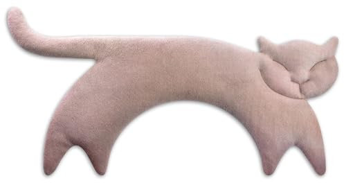 LESCHI Wärmekissen - Körnerkissen für Mikrowelle - Tier Katze Schwarz - anschmiegsames Nackenkissen mit Bio Weizen - ideal als Wärmespender im Winter und bei Verspannungen an Nacken Schulter Hals