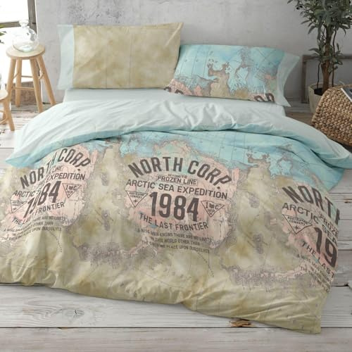 Burrito Blanco | Fundas nórdicas Estampadas | Cama de 105cm. (+Medidas Disponibles) | Diseño 101 | Color Mar (105x190/200cm.)