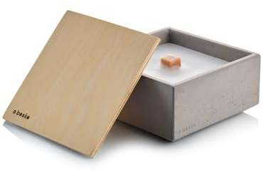 Betonfeuer - Antorcha Decorativa de Exterior en hormigón | Sistema de Mecha Permanente, duración ilimitada | para jardín y terraza | Hecho a Mano en Alemania | Modelo (Meru-M (13x13x6,5 cm))