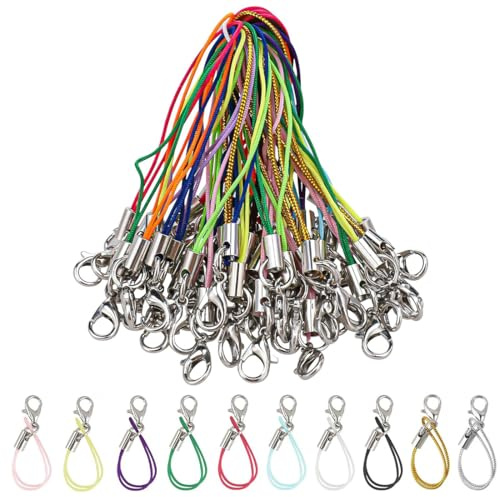 GGUFAY TeléFono MóVil Lanyard 100 Piezas CordóN De TeléFono Llavero Cuerda Cuerda Lanyard TeléFono Celular Correas Corchete, Correa De Anillo Para TeléFono Celular,Llavero Usb