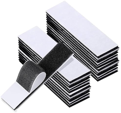 20 Pack 10 Pairs Hook and Loop Strips Heavy Duty 0.79x3.9 Inch - Self Adhesive Reusable Double Sided Sticky Tape for Walls, Doors, Tables - Strong & Sticky Strips Tape
