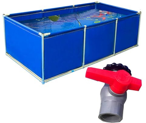 piscinas desmontables grandes Piscina elevada rectangular grande de 600 l, 800 l, 1000 l, 1200 l, 1500 l, 1800 l y 2250 l con estructura de acero, fácil de montar, duradera y for el verano.(1.2x1x0.8m