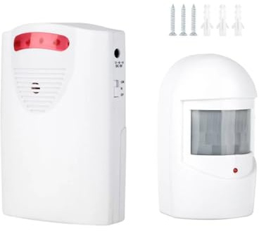 Sistema de alarmas inalámbricas de entrada con detección de movimiento, ángulo de detección de 45°, inducción de 10 a 23 pies, alertas de 110 dB, transmisión de 328 pies