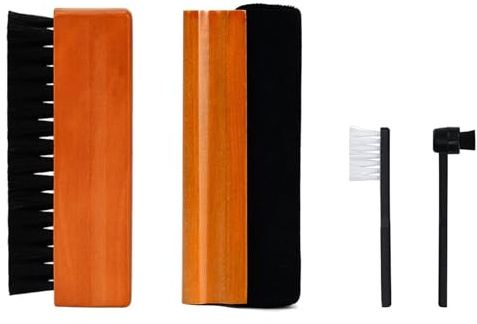 Musica superiore con spazzola antistatica morbida per la pulizia dei dischi per gli appassionati di comodo manico in legno accessorio per la pulizia del giradischi