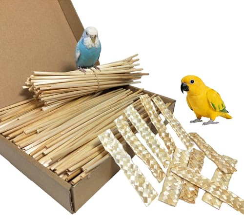 Hamiledyi Natural Bird Toys Foraging Parrot Shredding Toys Wheat Straw Chewing Toy for Cockatiel Lovebird Parakeet Budgie Small-Medium Birds (200 Pieces)