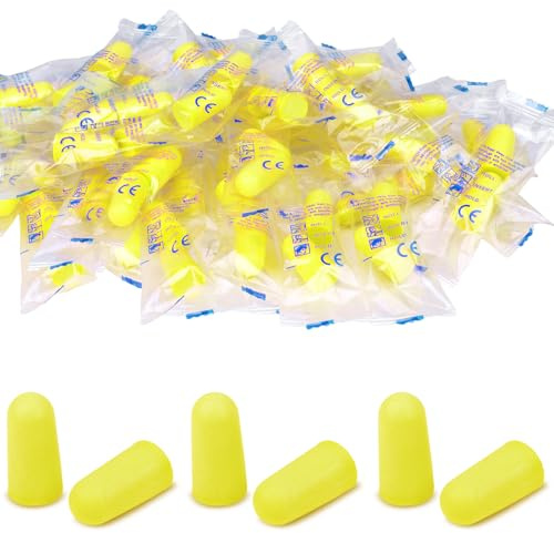Schlafen Ohrstöpsel 38 dB höchstes SNR 30 Paare, verbesserte superweiche Schaum Stöpsel, Einheitsgröße, weiche Ohrstöpsel zum Schlafen, Lernen, Reisen, Konzerte, Laute Geräusche (Gelb)