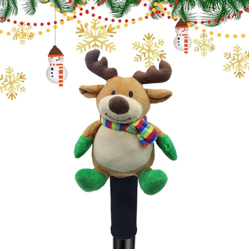 Copritesta per putter da golf con alce natalizia, protezione in peluche per donne e uomini, golfisti, legni, fairway, mazzuole, putter, viaggi, tornei, giochi all'aperto