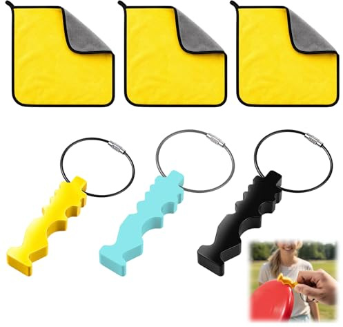 MIRJXB Disc Golf Repair Tool, Professional Disc Golf Accessories Kit with 6-Piece Set, Includes Three Tools and Towels for Flying Disc Cleaning and Scratch Removal During Outdoor Sports