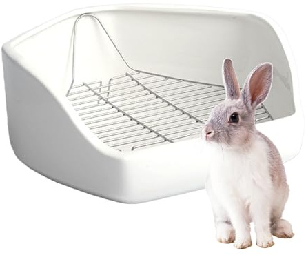 de para conejos, inodoro de esquina para jaula de animales pequeños, para mascotas pequeñas, alambre extraíble, entrenador de orinal para conejo, chinchilla