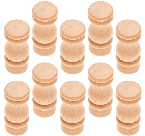 ABOOFAN Husillos de Madera sin Pintar para Reparación y Decoración, Balaustres Artesanales de 10 Piezas, Tamaño 1, Material Robusto de Madera de Haya, Ideales para Soporte de Chimenea