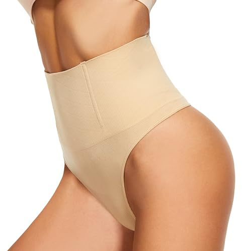 Culotte String Gainante Femme Ventre Plat Taille Haute 022EU3 Beige S