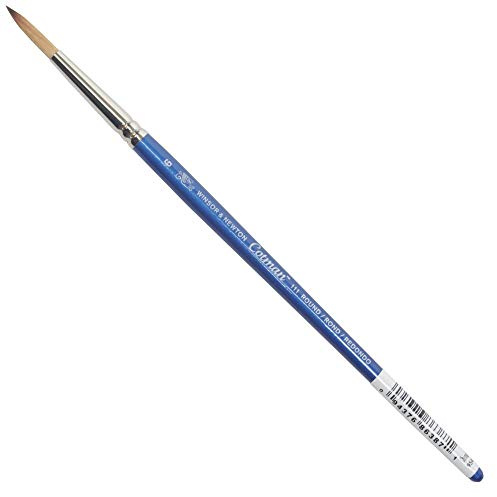 Winsor & Newton 5301006 Cotman Aquarell Synthetikhaar Pinsel - Serie 111 - Rundpinsel, kurzer Stiel mit exzellenter Sprungkraft, Farbtragekraft und Punktgenauigkeit - Nr. 6 - 3,6 mm