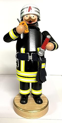 Rökarfigur brandman – rökare – höjd 22 cm – rökelsekar – rökelsefigur – Erzgebirge – Tvåldjur – handarbete – trä – NY