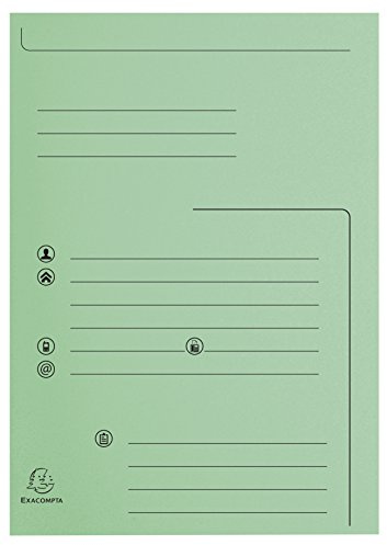 Exacompta - Cod. 334004E - Confezione da 25 cartelline rigide stampate con 2 alette SUPER 210 g/m² - Colori pastello - certificati PEFC™ - dimensioni 24 x 32cm per documenti formato A4 - colore verde chiaro