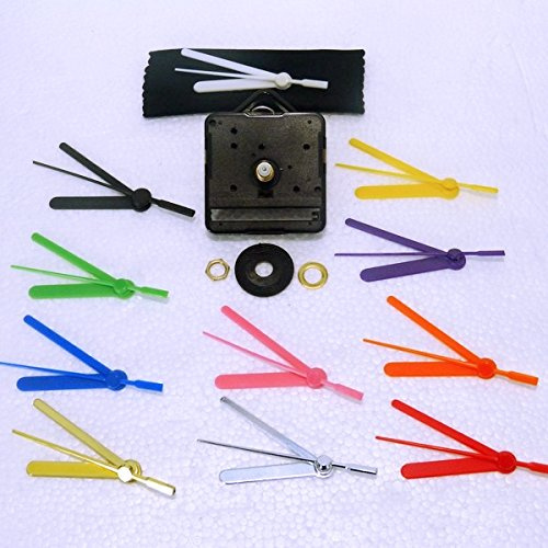 New Replacement Sweep (Non Ticking Quiet) Quartz Clock Movement Mechanism Motor with 55mm Coloured Hands - DIY - Fittings - (Long- 22mm Total Spindle Length) (55mm Pink Hands)