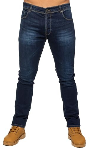 Kruze Designer Jeans pour homme Coupe skinny stretch Slim Pantalon en denim Toutes tailles de jambe, Bleu, 34W / 32L