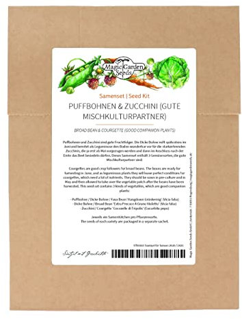 Féve & Courgette - kit de graines avec 3 plantes compagnes pour la culture associée
