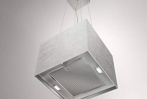 Airforce Concrete 40cm Island Lamp Cooker Hood with Integra System - Grey