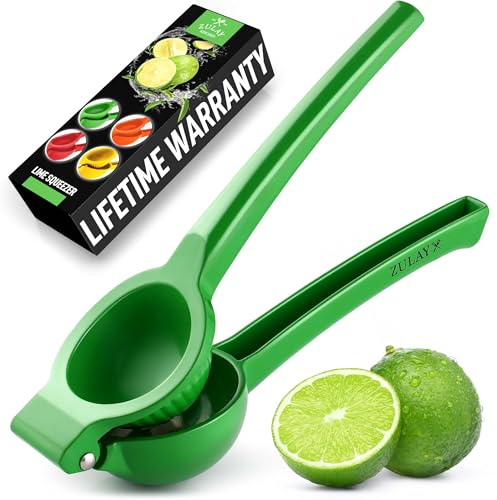 Zulay Metal Lime Squeezer – Heavy-Duty Citrus Juicer for Maximum Juice Extraction – Easy Manual Press for Limes & Lemons – Durable & Ergonomic Hand Juicer - Green