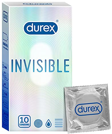 Durex Invisible Super Ultra Thin Condoms for Men - 10 Count - Packaging May Vary