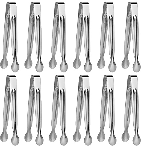 Small Serving Tongs,Ice Tongs,Sugar Tongs,Kitchen Tiny Tongs for Appetizers,12 PCS(6 Inch)