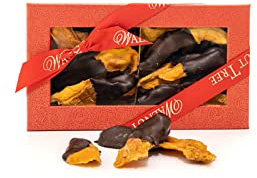 Walnut Tree – Mango Stripes Hand Dipped in Rich Dark Chocolate – Sweet and Tangy – Handpacked in the UK – Vegan – Vegetarian – Gluten Free – Luxury Gift Selection, Birthday, Anniversary – 200g